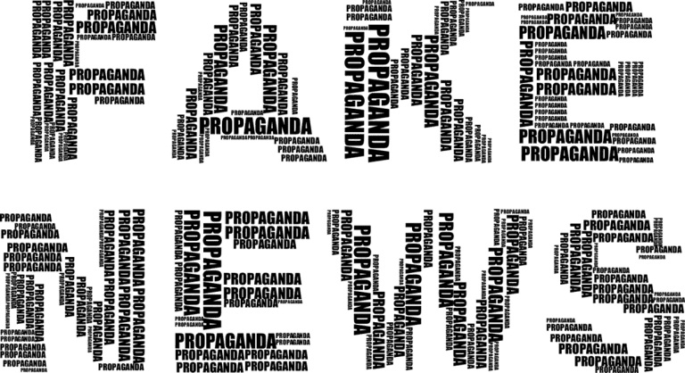 campaña política negativa póster de fake news en letras negras